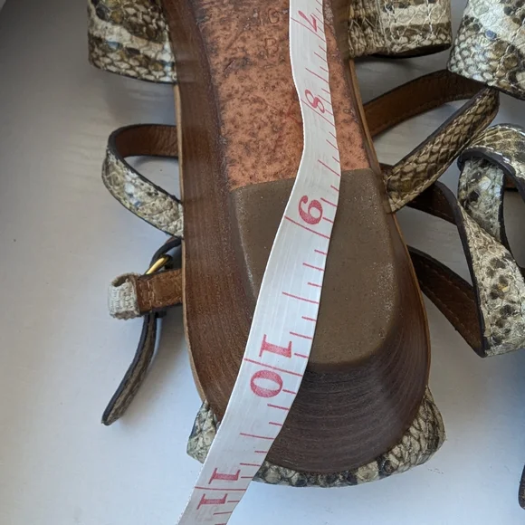 Coach Snake Print Sandals with Gold Accents - Picture 11 of 12